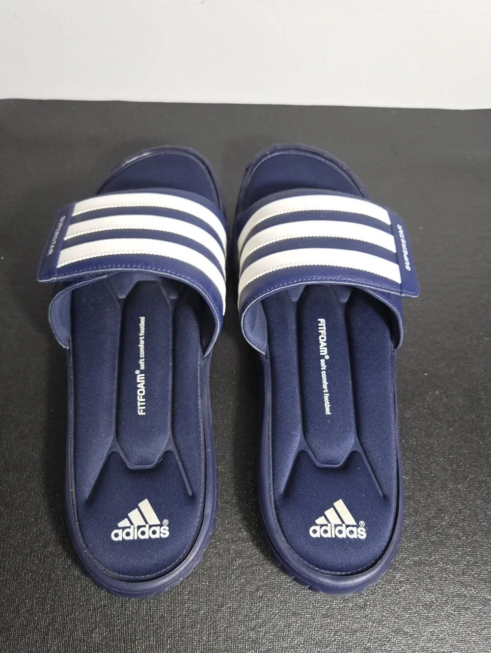 Rare Adidas Slides Mens Size 14 Black Cloudfoam Superstar Sandals Slip On...